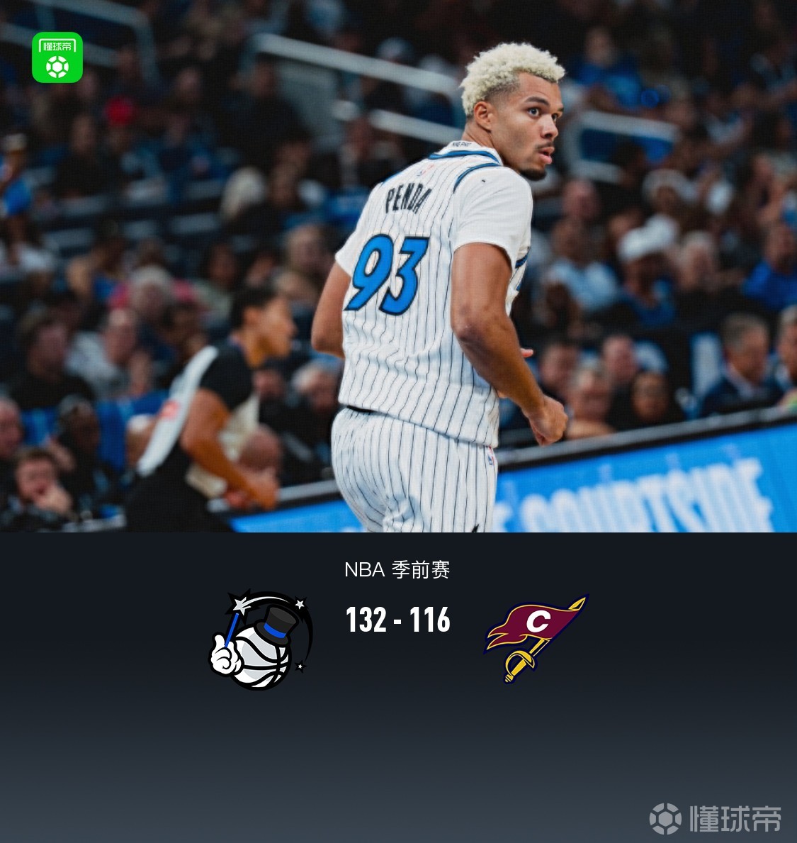 魔术132-116轻取骑士，班凯罗24+8，米切尔15分8助